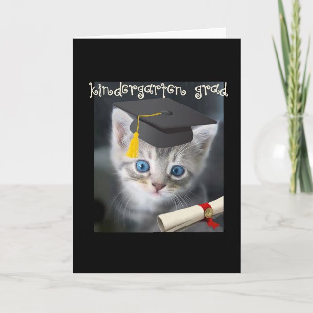 Kitten Kindergarten grad Card (Front)