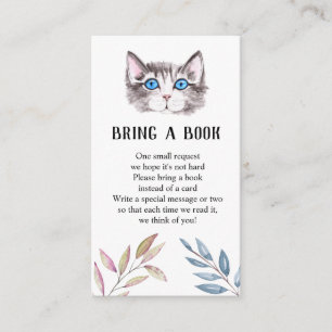 Kitten Kitty Cat Baby Shower Bring a Book Enclosur Enclosure Card