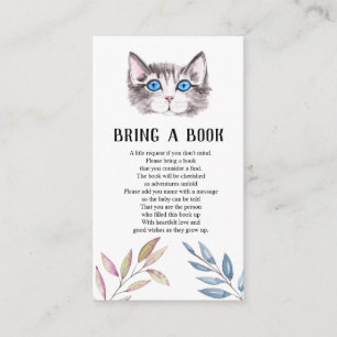 Kitten Kitty Cat Baby Shower Bring a Book Enclosur Enclosure Card