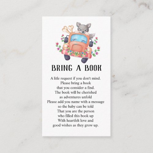 Kitten Kitty Cat Baby Shower Bring a Book Enclosur Enclosure Card
