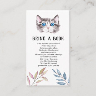 Kitten Kitty Cat Baby Shower Bring a Book Enclosure Card