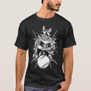 Kitten Kitty Cat Drummer Wearing Sunglasses Playin T-Shirt