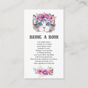 Kitten Kitty Cat Pink Floral Books for Baby Enclosure Card