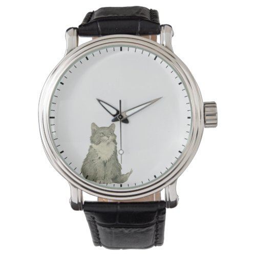 Kitten Looking at Clock Hands _ Cat Clock Watch