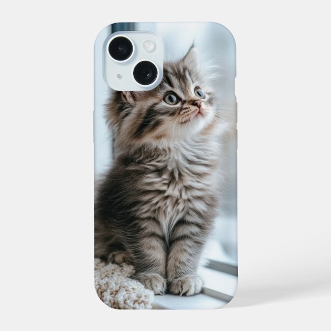Kitten looking out the window iphone case (Back)