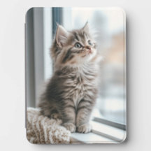 Kitten looking out the window