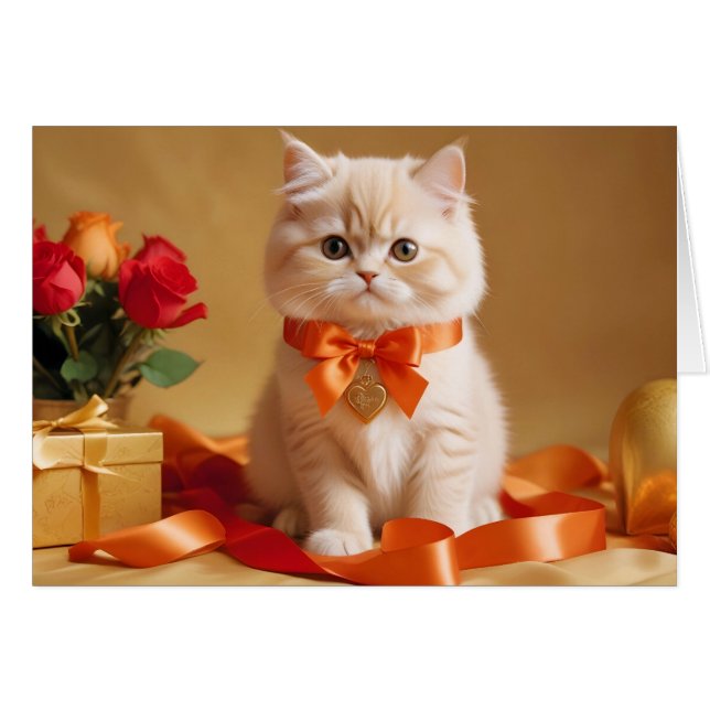 Kitten Love Tender Romantic Beautiful Gift Cards (Front Horizontal)