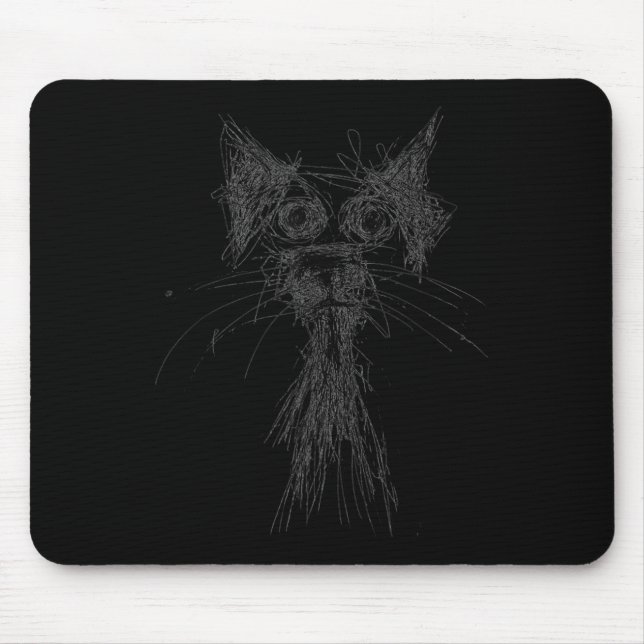 Kitten Lover Abstract Scribble Art Cute Cat Cat  Mouse Pad (Front)