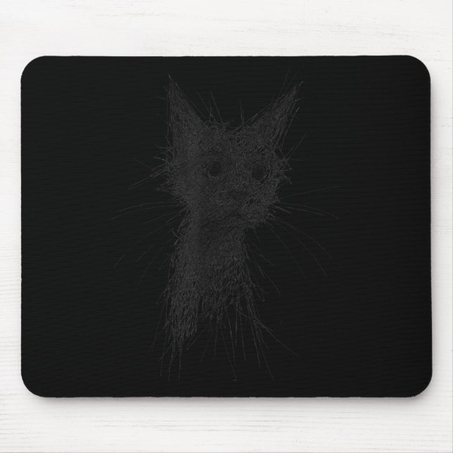 Kitten Lover Abstract Scribble Art Cute Cat Cat  Mouse Pad (Front)
