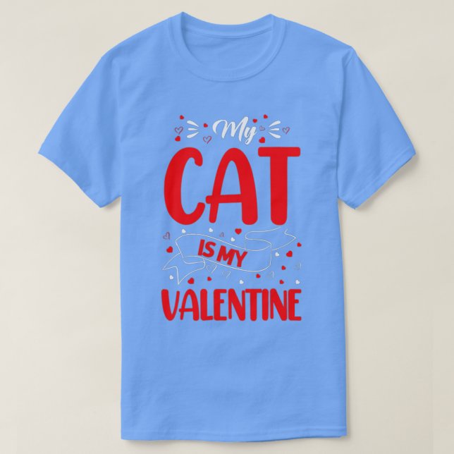 Kitten Lover Heart My Cat Is My Valentine  T-Shirt (Design Front)