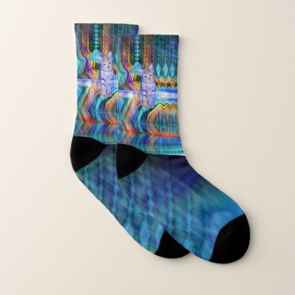 Kitten Matrix Blues Socks