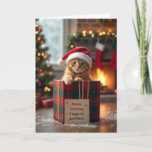 Kitten Meowy Christmas Purrfect Card (Front)