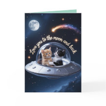 Kitten Moon Valentine's Day Card