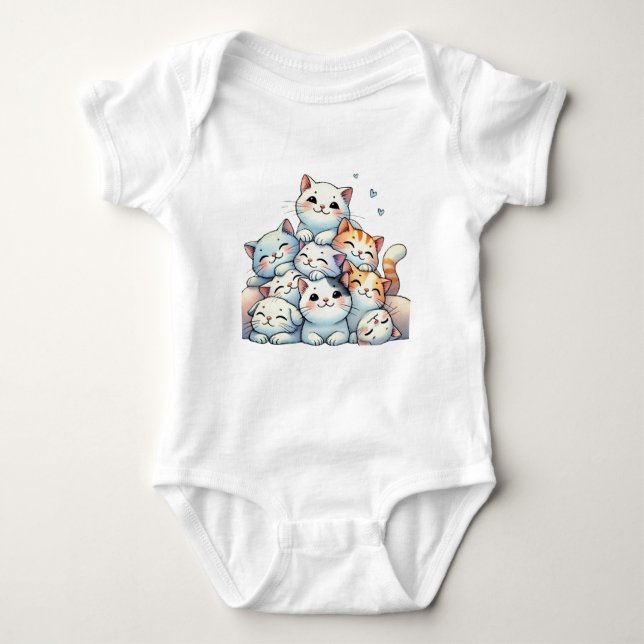 Kitten Mountains Baby Bodysuit (Front)