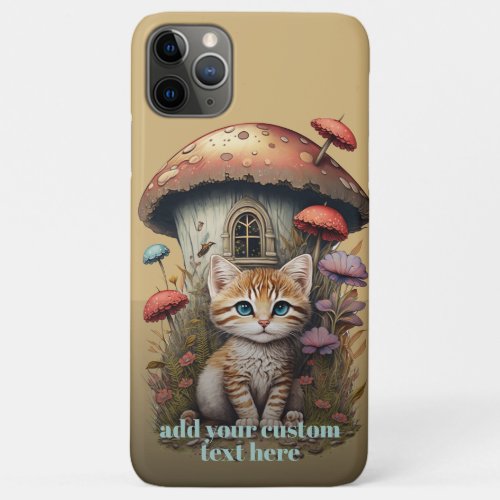 Kitten Mushroom Cat Wildflower Cottagecore  Custom iPhone 11 Pro Max Case