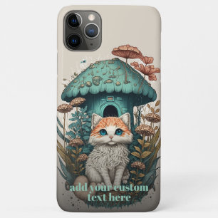 Kitten Mushroom Cat Wildflower Cottagecore Custom iPhone 11 Pro Max Case