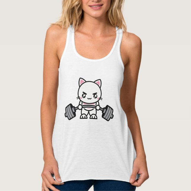 KItten My Swole On, Workout Cat - Funny Gym Tank Top (Front)