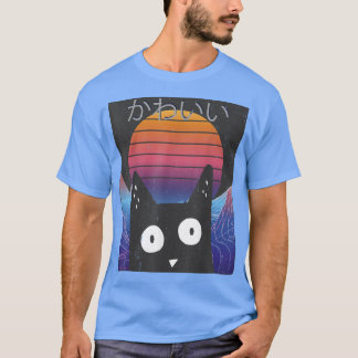 Kitten Neko Synthwave Japan 80s Manga Harajuku Ota T-Shirt