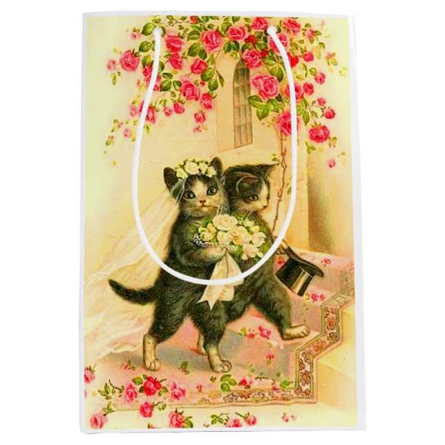 kitten newlyweds medium gift bag (Front)
