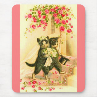kitten newlyweds print mouse pad