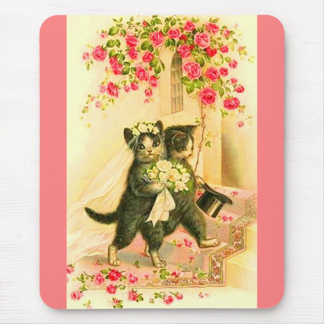 kitten newlyweds print mouse pad (Front)