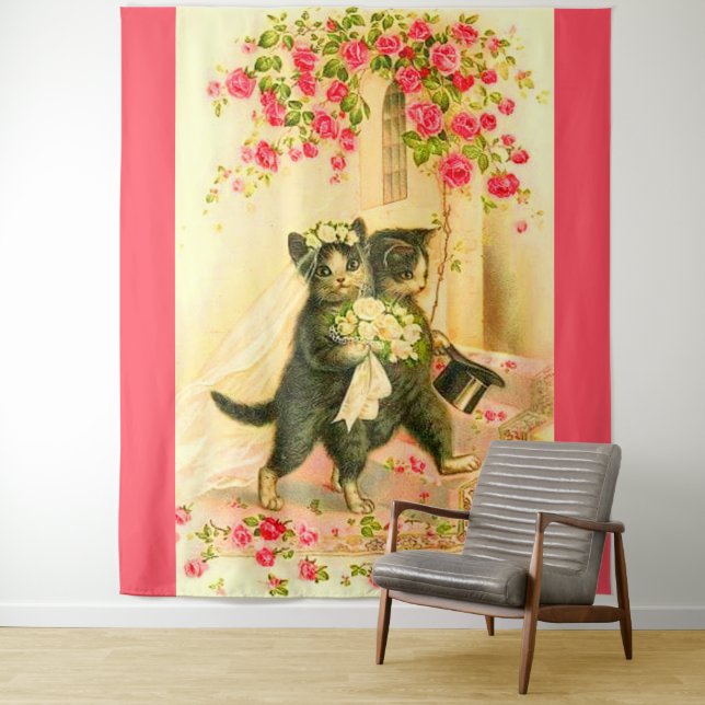 kitten newlyweds tapestry (In Situ)