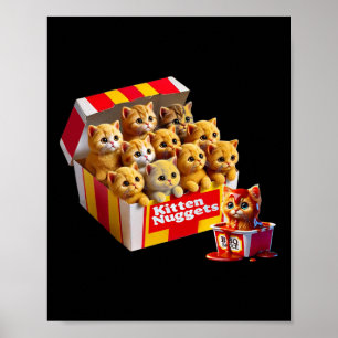 Kitten Nuggets Cat Lover Gift Food Pun Chicken Nug Poster