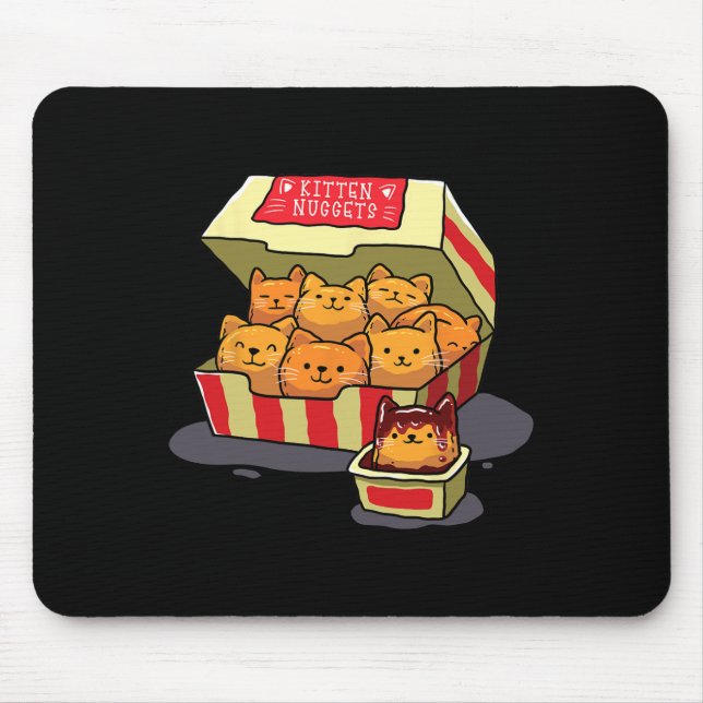 Kitten Nuggets Food Pun Cat Lover Gift Chicken Nug Mouse Pad (Front)