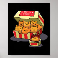 Kitten Nuggets Food Pun Cat Lover Gift Chicken Nug