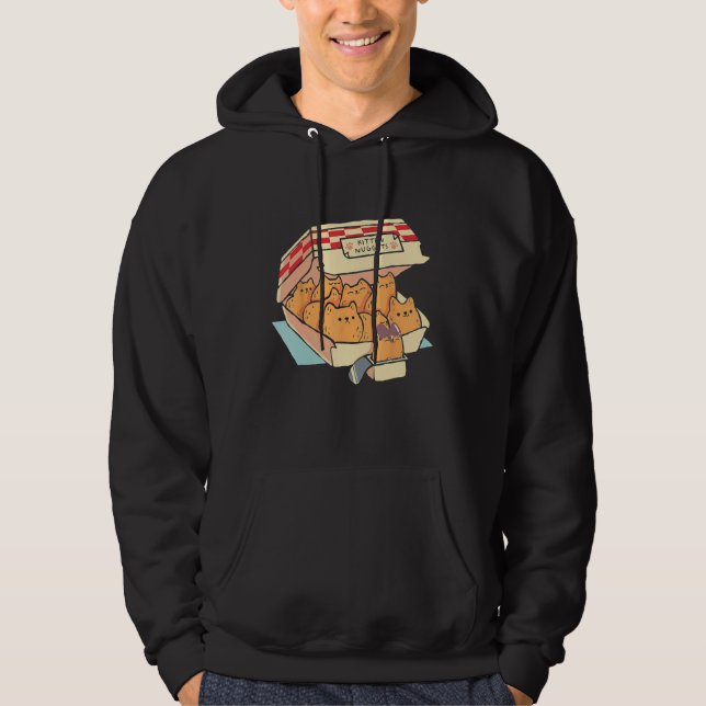 Kitten Nuggets Funny Cat Cake Box Hoodie (Front)