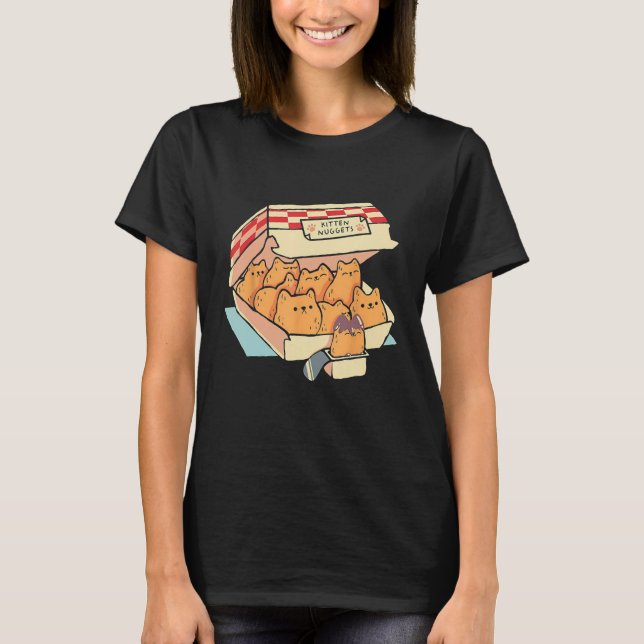 Kitten Nuggets Funny Cat Cake Box T-Shirt (Front)