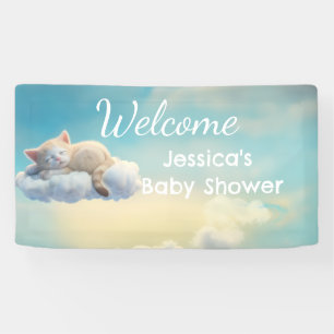 Kitten On A Cloud Baby Shower Banner