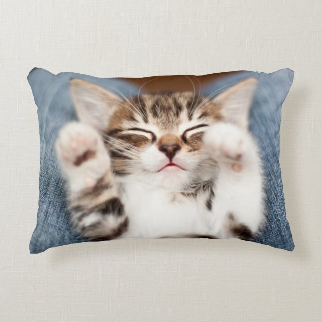 Kitten On My Lap Accent Pillow (Front)