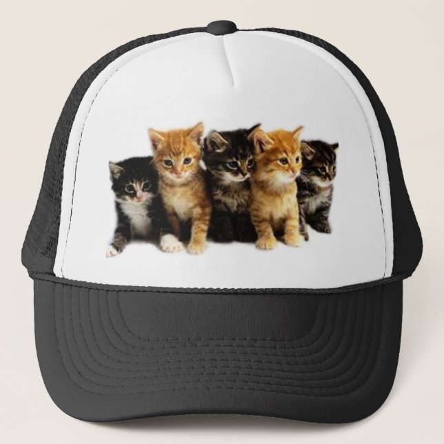 Kitten Outfits Trucker Hat (Front)