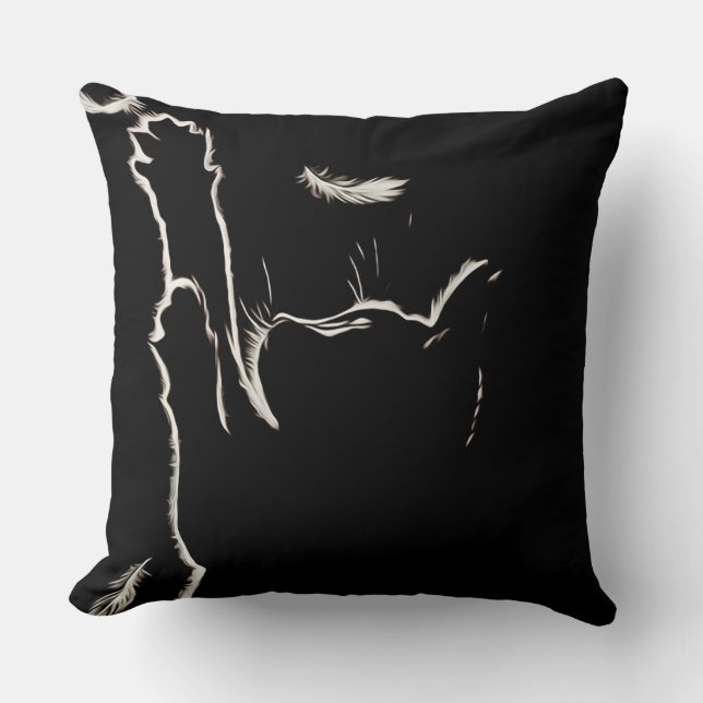 Kitten painted with light throw pillow (Front)