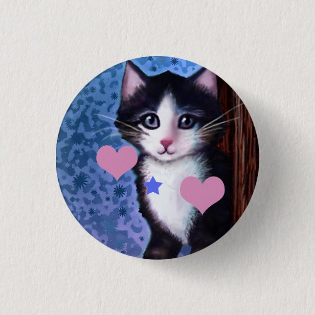 Kitten Painting Button (Front)