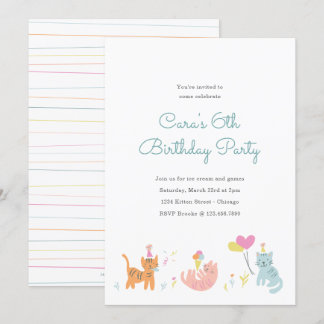 Kitten Party Birthday Invite