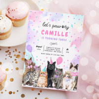 Kitten Party Let's Pawty Kitty Cat Birthday