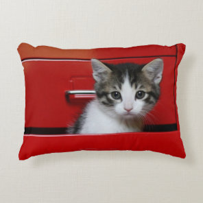 Kitten Peeking Decorative Pillow