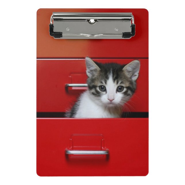 Kitten Peeking Mini Clipboard (Front)