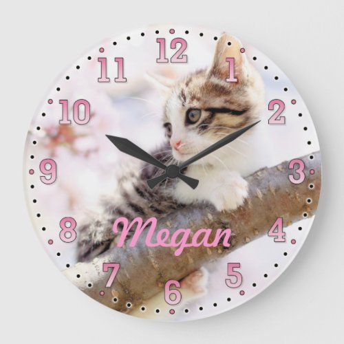 Kitten Personalizable Decorative Wall Clock