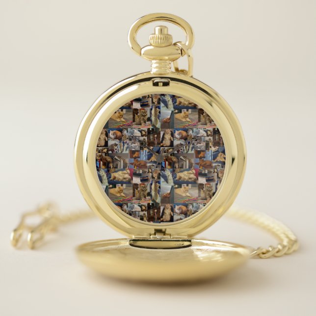 Kitten Photo Collage, Pocket Watch (Inside)