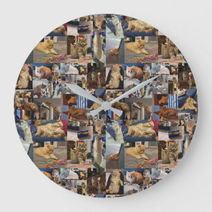 Kitten Photo Collage, Wall Clock