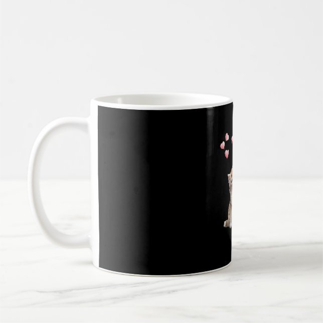 Kitten Playful Paws Valentine's Day Feline Flirt Coffee Mug (Left)