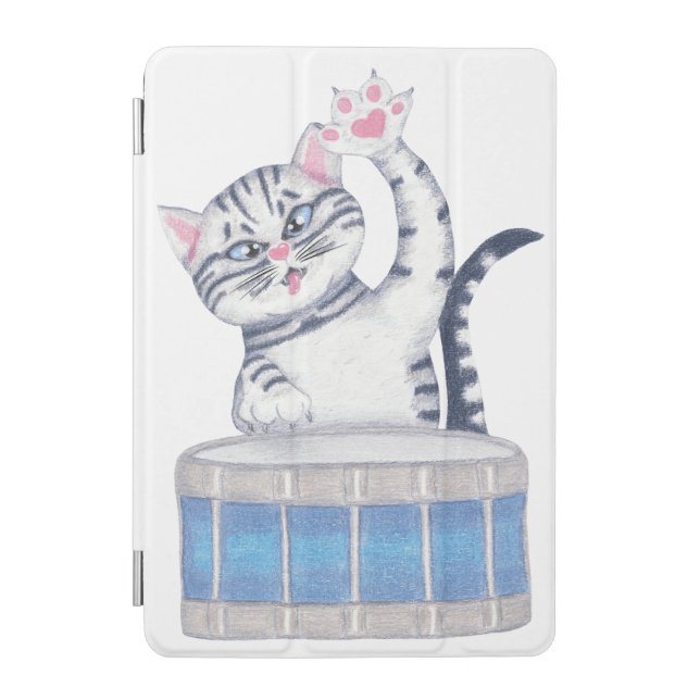 Kitten Playing a Drum iPad Mini Cover (Front)