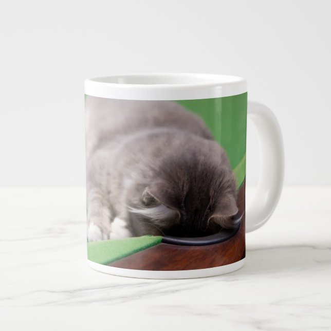 Kitten Playing Pool Giant Coffee Mug (Front Right)