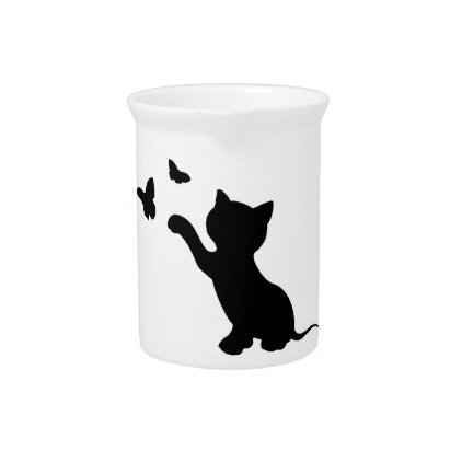 KITTEN PLAYING WITH BUTTERFLIES BEVERAGE PITCHER