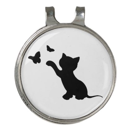 KITTEN PLAYING WITH BUTTERFLIES GOLF HAT CLIP