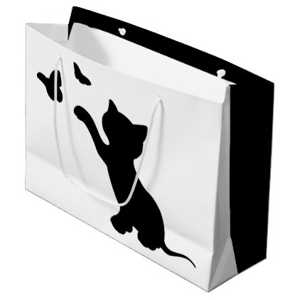 KITTEN PLAYING WITH BUTTERFLIES LARGE GIFT BAG