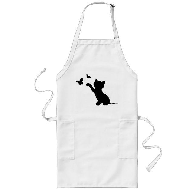KITTEN PLAYING WITH BUTTERFLIES LONG APRON (Front)